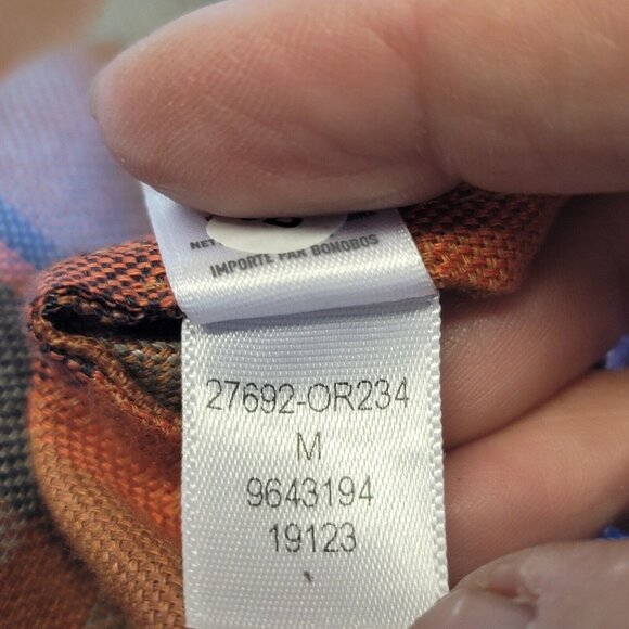 Bonobos Jacket Mens Medium Rust Plaid Linen‎ Anorak Pullover Lightweight NWOT - Picture 10 of 12